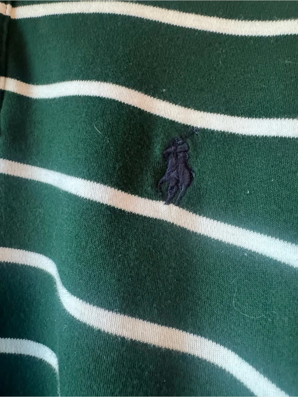Ralph Lauren Forest Green & White Striped Long-Sleeve Polo